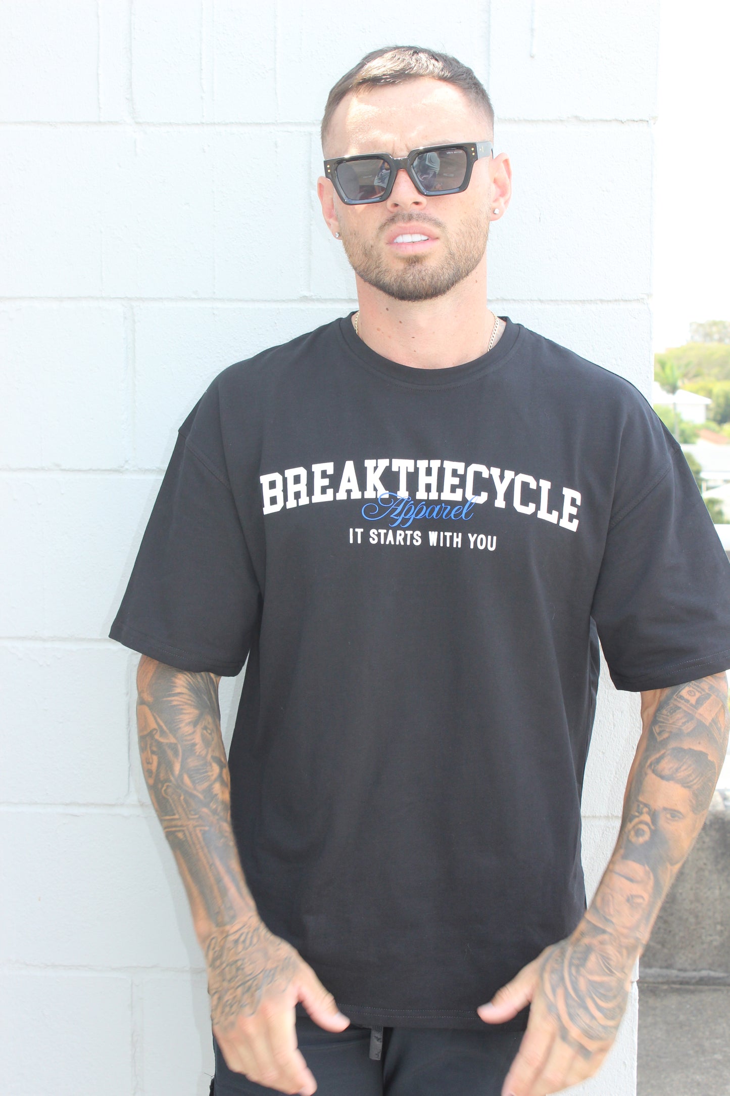 BLACK -BLUE APPAREL LOGO