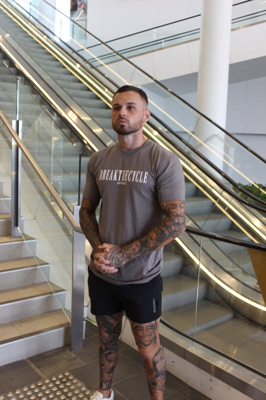DARK GREY / WHITE LUXE T-SHIRT